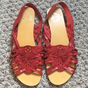 Genuine cherry leather sandals